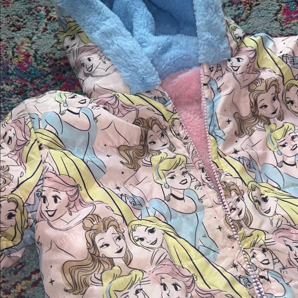 Kids Princess reversible Print‎ Jacket with Blue Accents